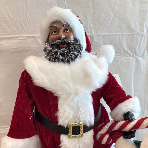 African American Mr. & Mrs. Santa Claus 34 Santa & Mr. Bingle 2 Ft Tall Musical Black African American Dillards Trimsetter